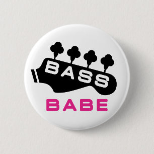 Female Bass Player Button