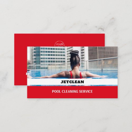 Female Bather Portrait Swimming Pool Cleaner Business Card