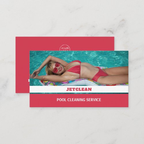 Female Bather Portrait Swimming Pool Cleaner Business Card