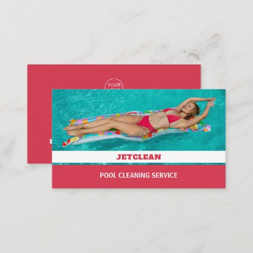 Female Bather Portrait Swimming Pool Cleaner Business Card