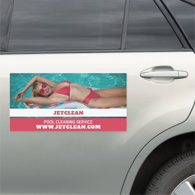 Female Bather Portrait, Swimming Pool Cleaning Car Magnet (In Situ)