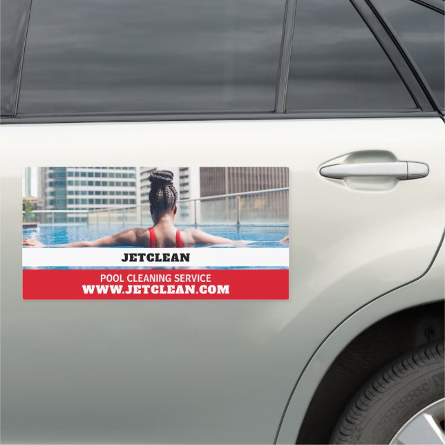 Female Bather Portrait, Swimming Pool Cleaning Car Magnet (In Situ)