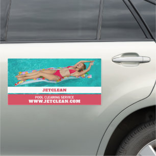 Female Bather Portrait, Swimming Pool Cleaning Car Magnet