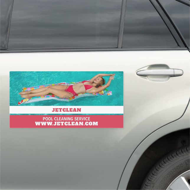 Female Bather Portrait, Swimming Pool Cleaning Car Magnet (In Situ)