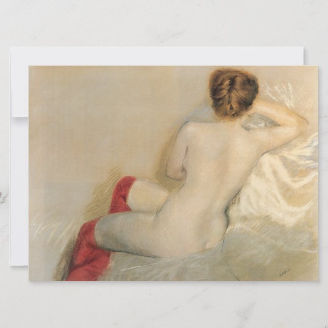 Female Beauty with Red Stockings Card (Front)