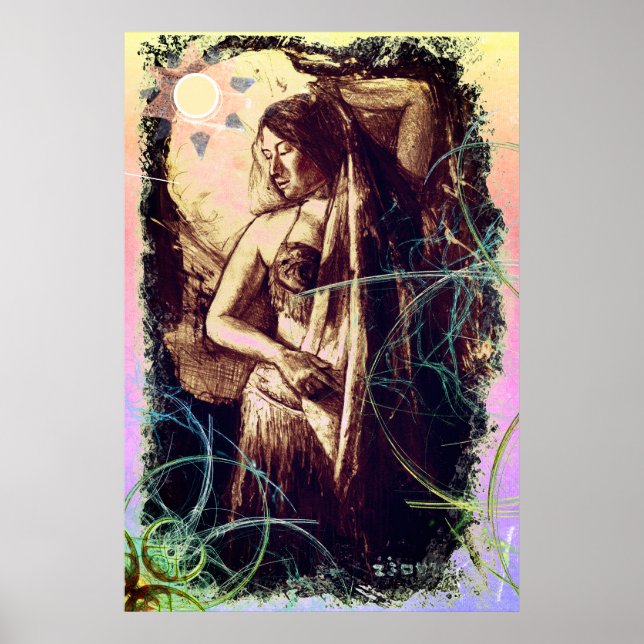 Female Belly Dancer with a Star Poster (Front)