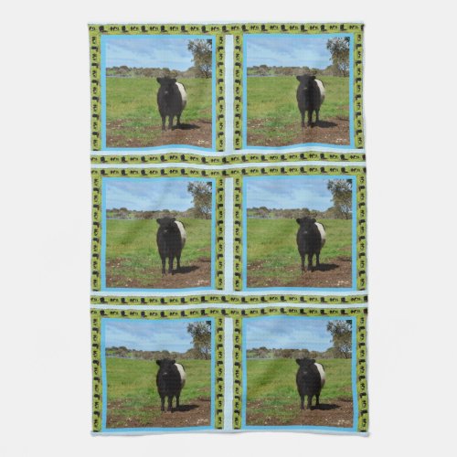 Female Belted Galloway Cow Kitchen Towel
