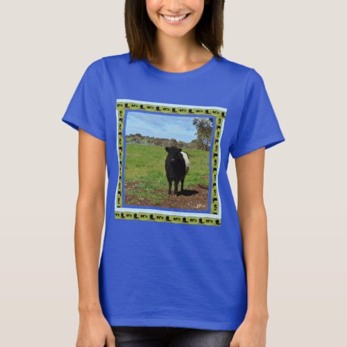 Female Belted Galloway Cow T_Shirt