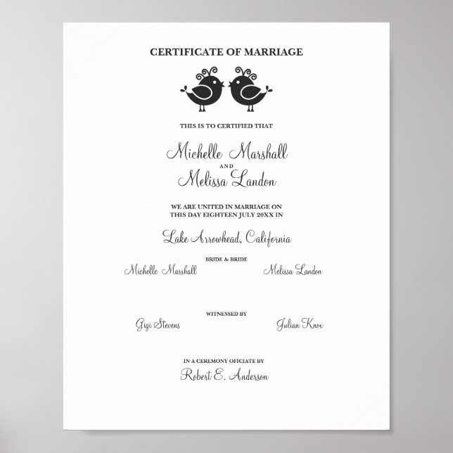 Female Birds Couple in Black Poster (Front)