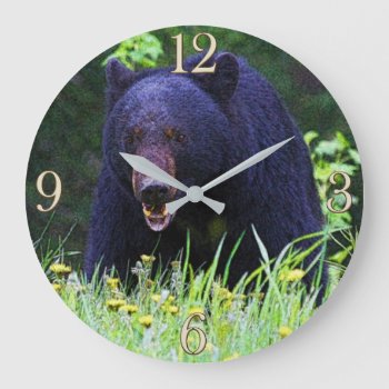 Female Black Bear Wildlife Photo Art Clock by RavenSpiritPrints at Zazzle