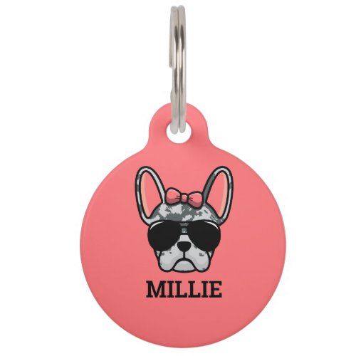 Female Blue Merle French Bulldog Pet ID Tag