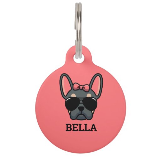 Female Blue Tan French Bulldog Pet ID Tag