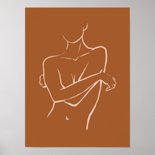 Female Body Line Art  Poster