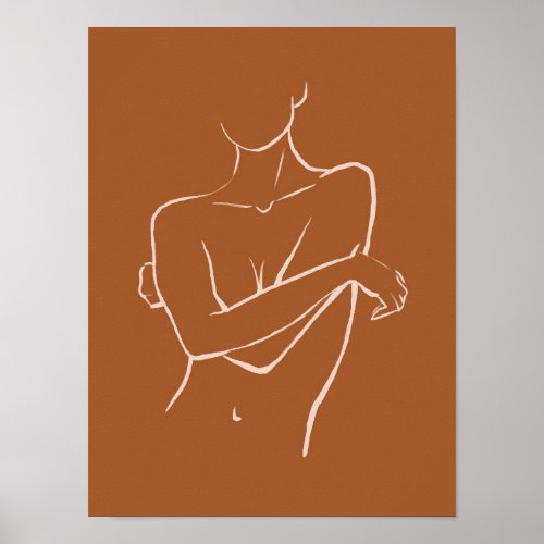 Female Body Line Art  Poster