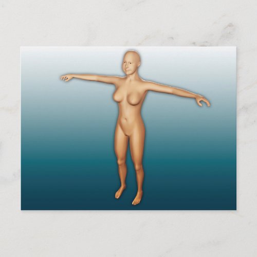 Female Body With Arms Extended Postcard