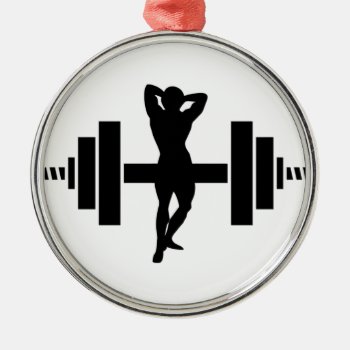 Female Bodybuilder Metal Ornament by NeatoCards at Zazzle