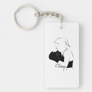 Female Boxer Champ Keychain