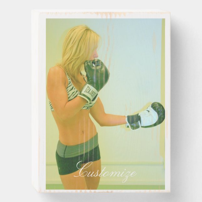 Female boxer Thunder_Cove Wooden Box Sign (Front Vertical)
