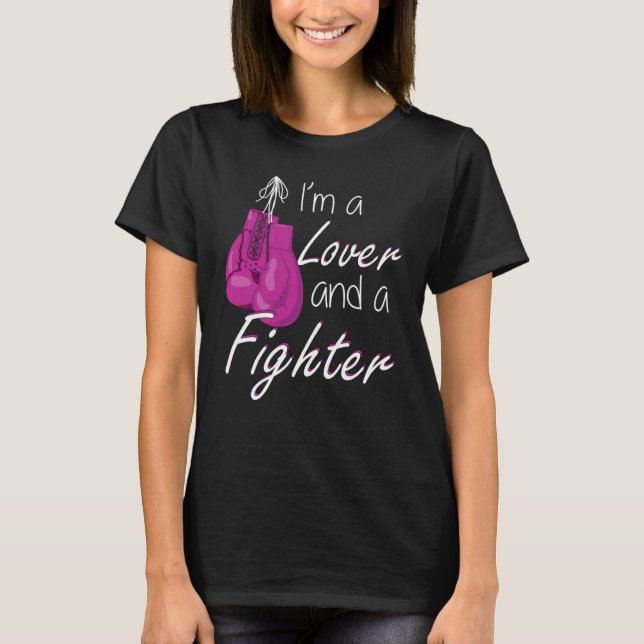 Female Boxing  and a Fighter Boxing Gloves Workout T-Shirt (Front)