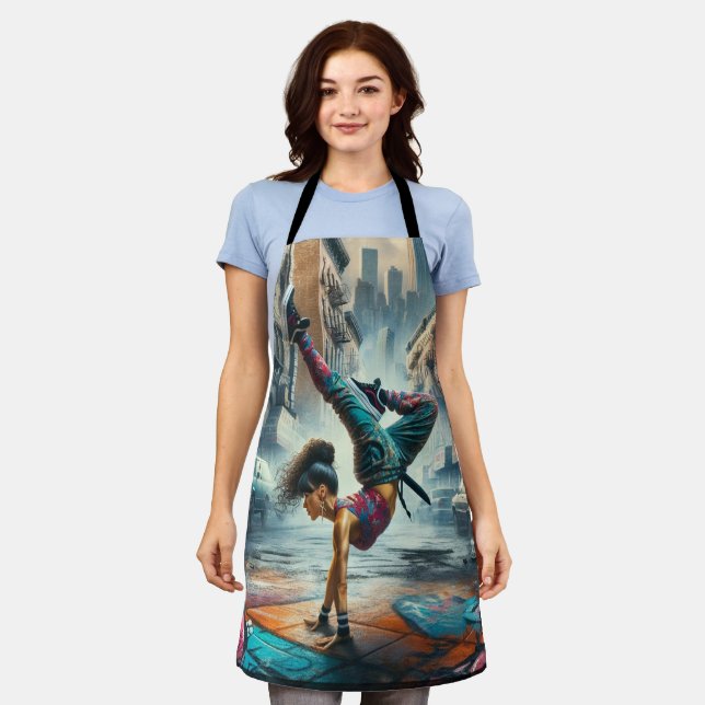 Female Breakdancer NYC – Urban B-Girl Art Apron (Worn)