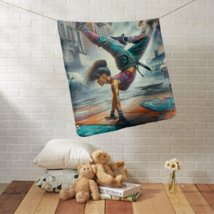 Female Breakdancer NYC – Urban B-Girl Art Baby Blanket