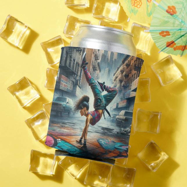 Female Breakdancer NYC – Urban B-Girl Art Can Cooler (In Situ Summer)