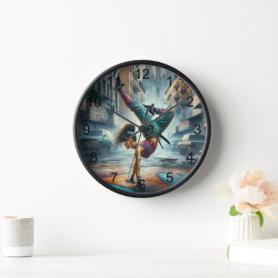 Female Breakdancer NYC – Urban B-Girl Art Clock
