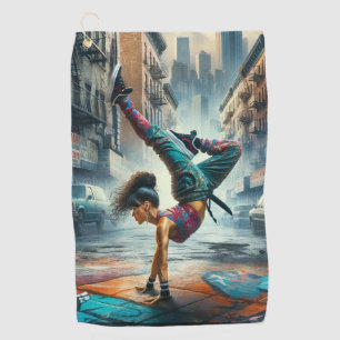 Female Breakdancer NYC – Urban B-Girl Art Golf Towel