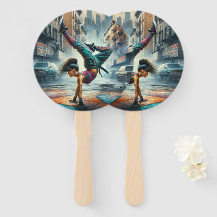 Female Breakdancer NYC – Urban B-Girl Art Hand Fan