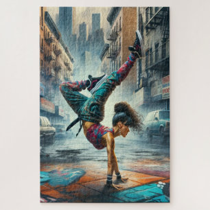 Female Breakdancer NYC – Urban B-Girl Art Jigsaw Puzzle