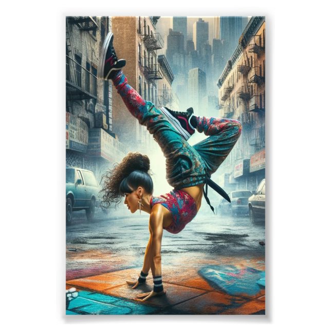 Female Breakdancer NYC – Urban B-Girl Art Photo Print (Front)