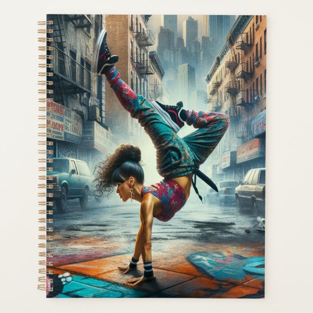 Female Breakdancer NYC – Urban B-Girl Art Planner (Front)