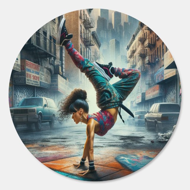 Female Breakdancer NYC – Urban B-Girl Art Sign (Front)