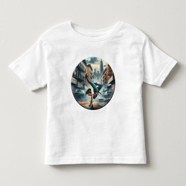 Female Breakdancer NYC – Urban B-Girl Art Toddler T-shirt (Front)