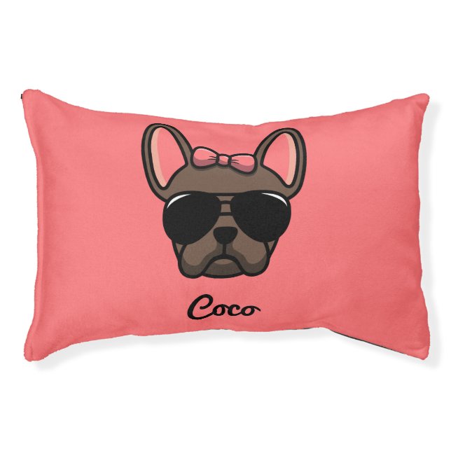 Female Brown French Bulldog Dog Bed (Front)