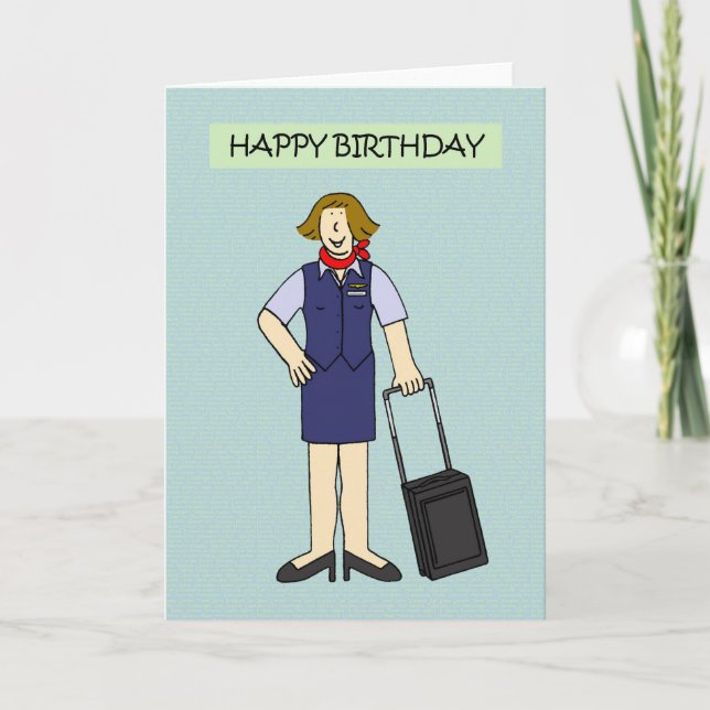 Female Cabin Crew Birthday Card (Front)