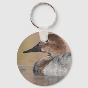 Female Canvasback duck Profile Keychain