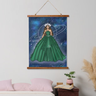 Female Capricorn Goddess Fashion Illustration Hanging Tapestry