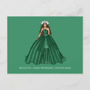 Female Capricorn Goddess Fashion Illustration  Postcard