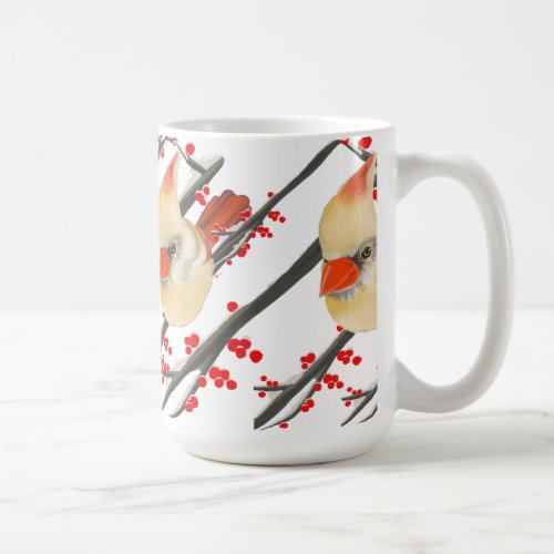 Female Cardinal Christmas Coffee Mug