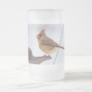 Female Cardinal Lunch Time Frosted Mug
