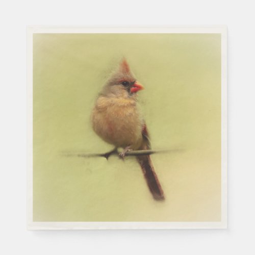Female Cardinal Songbird Napkins