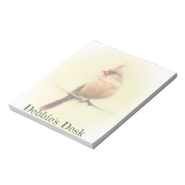 Female Cardinal Songbird Notepad (Rotated)