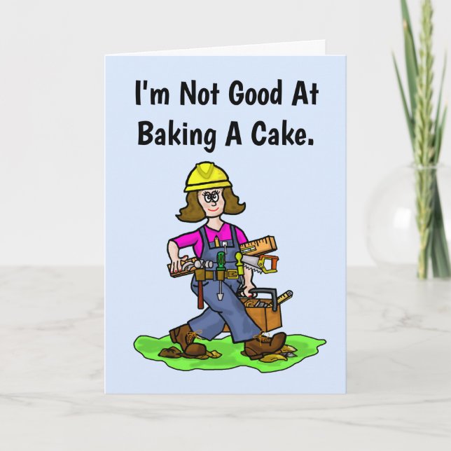 Female Carpenter, Builder Birthday Card (Front)