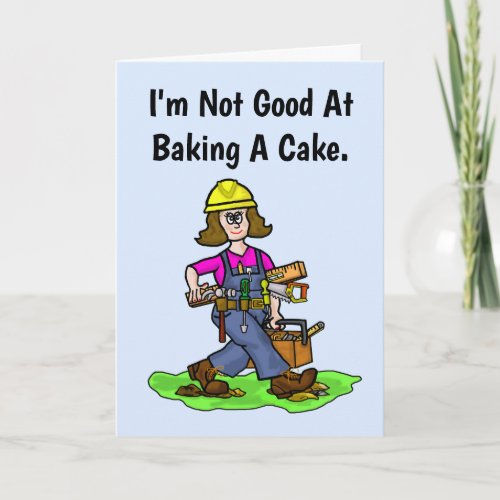 Female Carpenter Builder Birthday Card