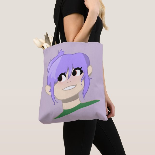 Female Cartoon Character Tote Bag (Close Up)