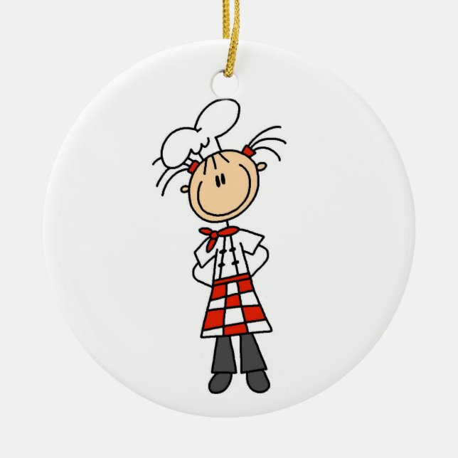 Female Chef Ceramic Ornament (Front)