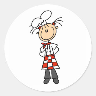 Female Chef Classic Round Sticker