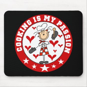 Female Chef Cooking Passion Mousepad by stick_figures at Zazzle