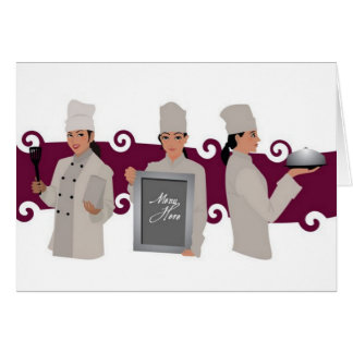 Female chef design cards